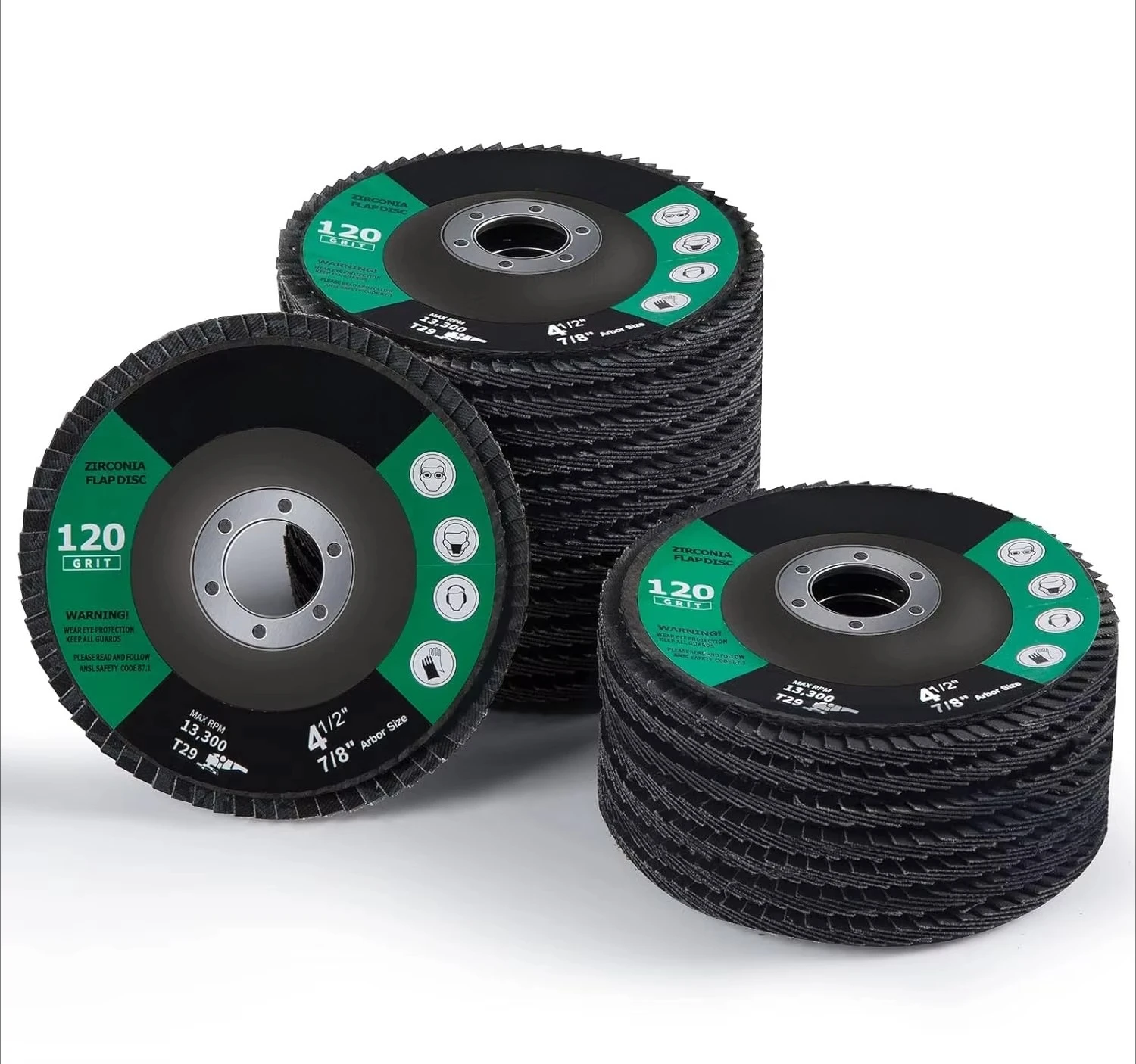 

200 шт. в коробке, циркониевый шлифовальный круг с зернистостью 120, 4,5 x 7/8 дюйма, 5 дюймов, лепестковый диск для угловой шлифовальной машины, шлифовальный абразивный инструмент, тип 29