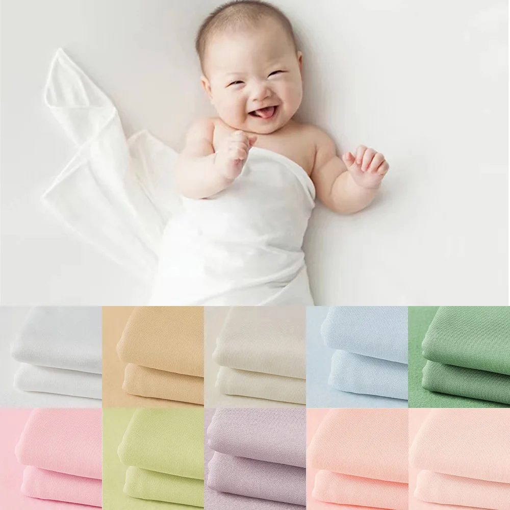 

160*170cm Background Cloth Newborn Photography Props Studio Photo Shoot Wrapping Solid Colors Bean Bag Cover Stretchy Background