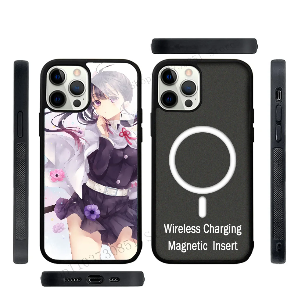 Anime Demon Slayer Kimetsu No Yaiba Kanao Tsuyuri Phone Case Strong Magnetic For IPhone 15 14 13 Pro Max 11 12 Mini Alex