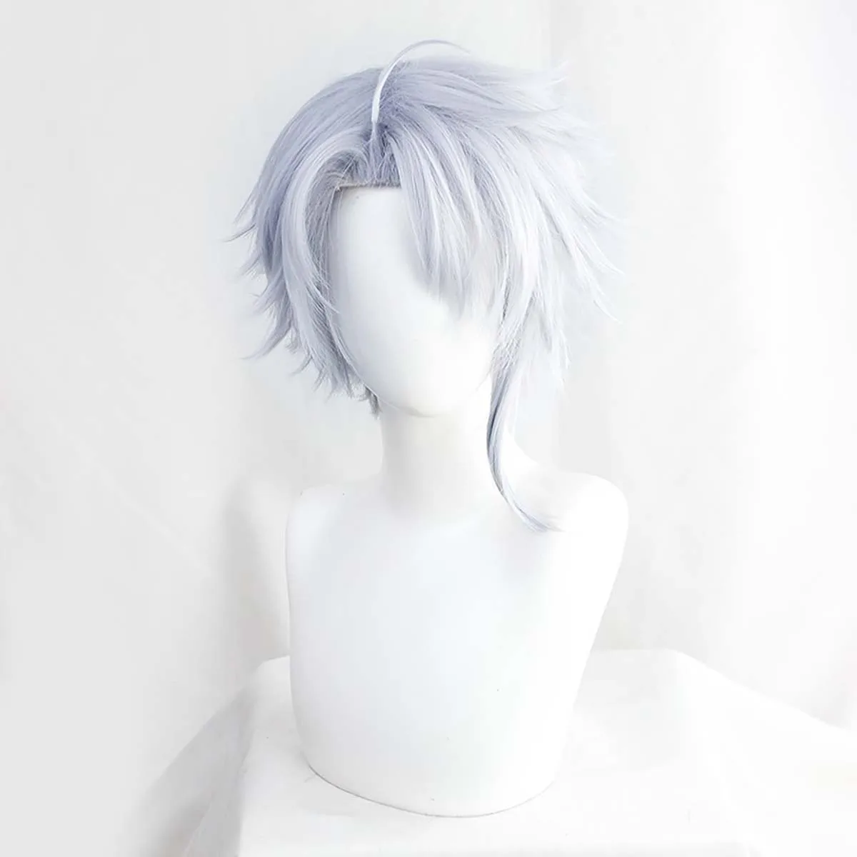 Men Twisted Wonderland Azul Ashengrotto Costume Cosplay Light Blue Grey Hair Wig