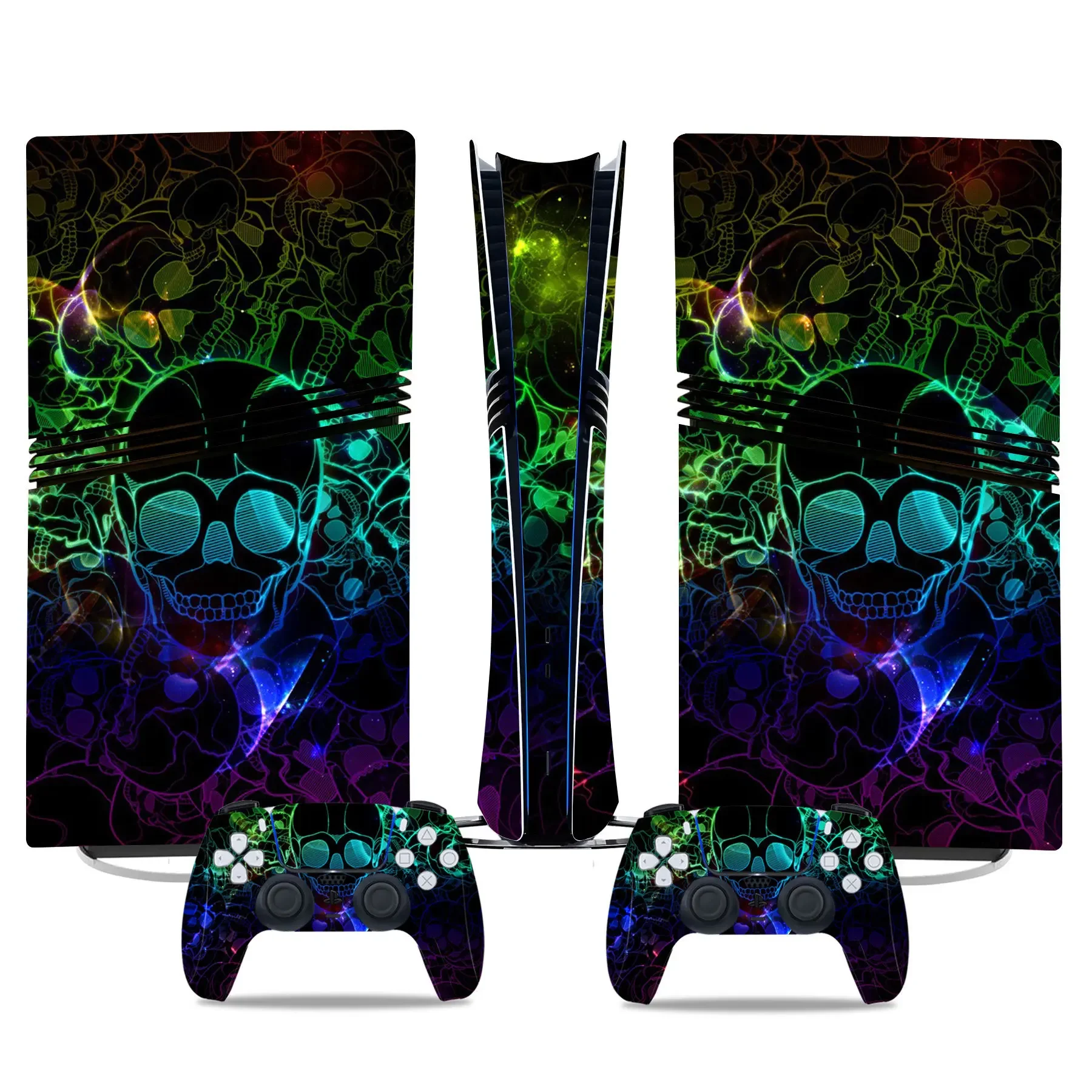 Skins de crânio para ps5 pro edição digital console e controlador capa adesivo envoltório vinil compatível com ps5 magro versão digital