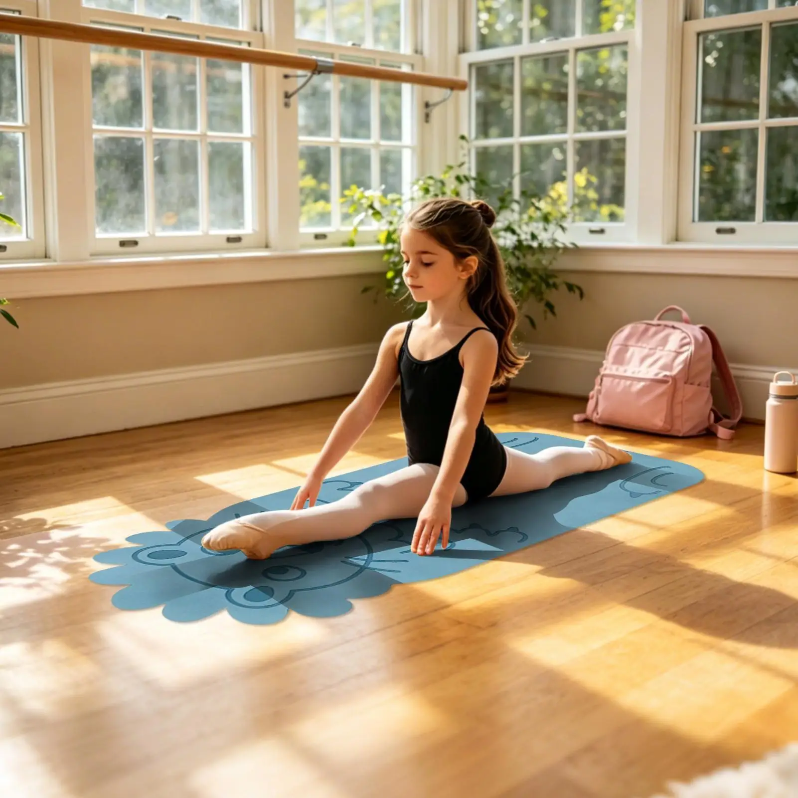 Cute Yoga Mat Cartoon Animal Pattern Pilates Pad Indoor Pilates Mat For Fitness Home Living Room Bedroom Gym Apartment Dormitory