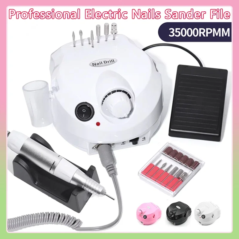 

35000RPM Electric Nail Drill Machine Cutter Set Nail Gel Polisher Nail Tools Salon Equipment Strong Polishing Tool Nail File Kit