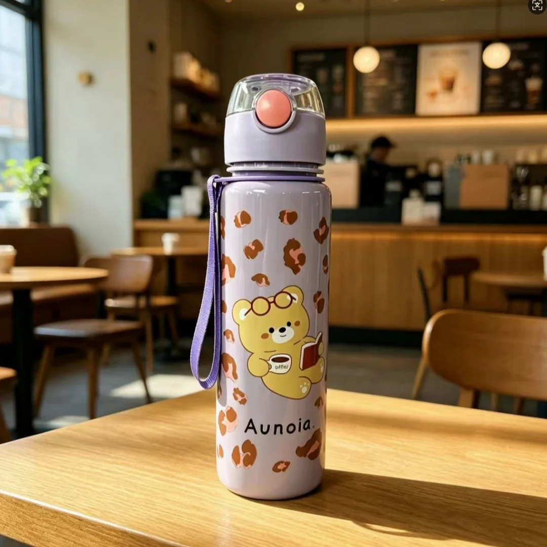 Cute Animal Pattern 700ML Water Bottle, Reusable Durable, Trendy Lovely Design, Gifts, Lightweight Original Travel Kettle