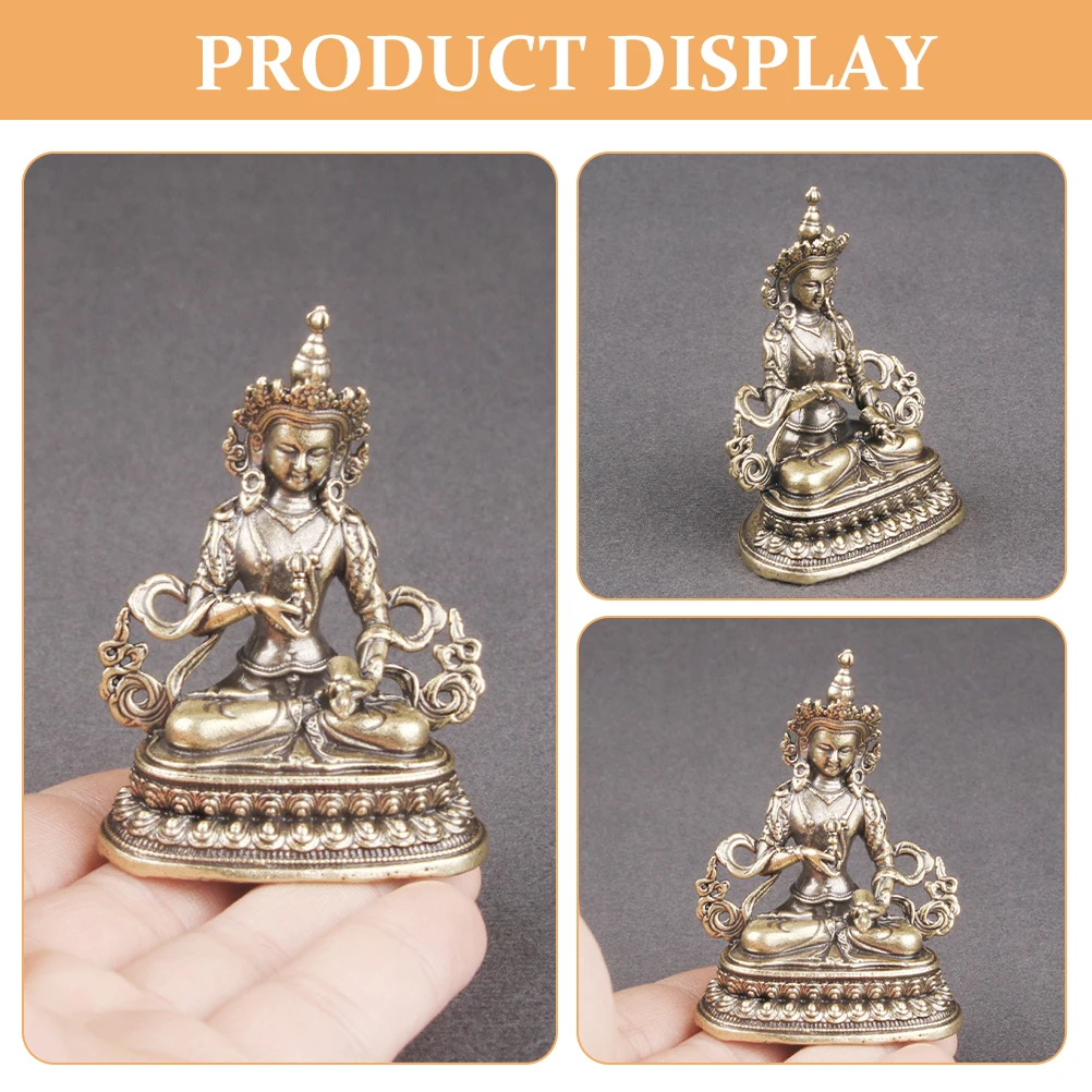 

Brass Buddha Decor Desktop Brass Buddha Figurine Ornament Desktop Decoration Retro Appearance Compact Size Home Decoration