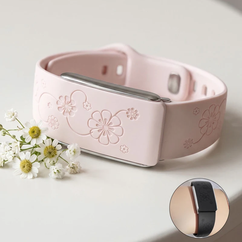 Engraved Silicone Strap for Whoop 5.0 Band Sport Stretchy Watch Fitness Bracelet Correa Elastic Belt Replacement for Women Band