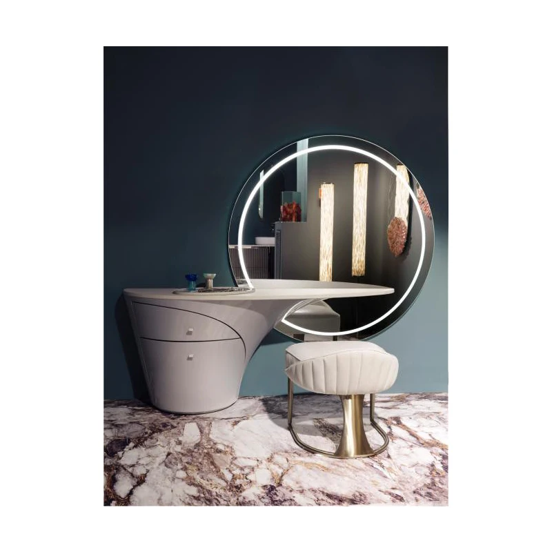 

Italian post-modern dressing table light extravagant wood dressing mirror dresser dresser stool combination