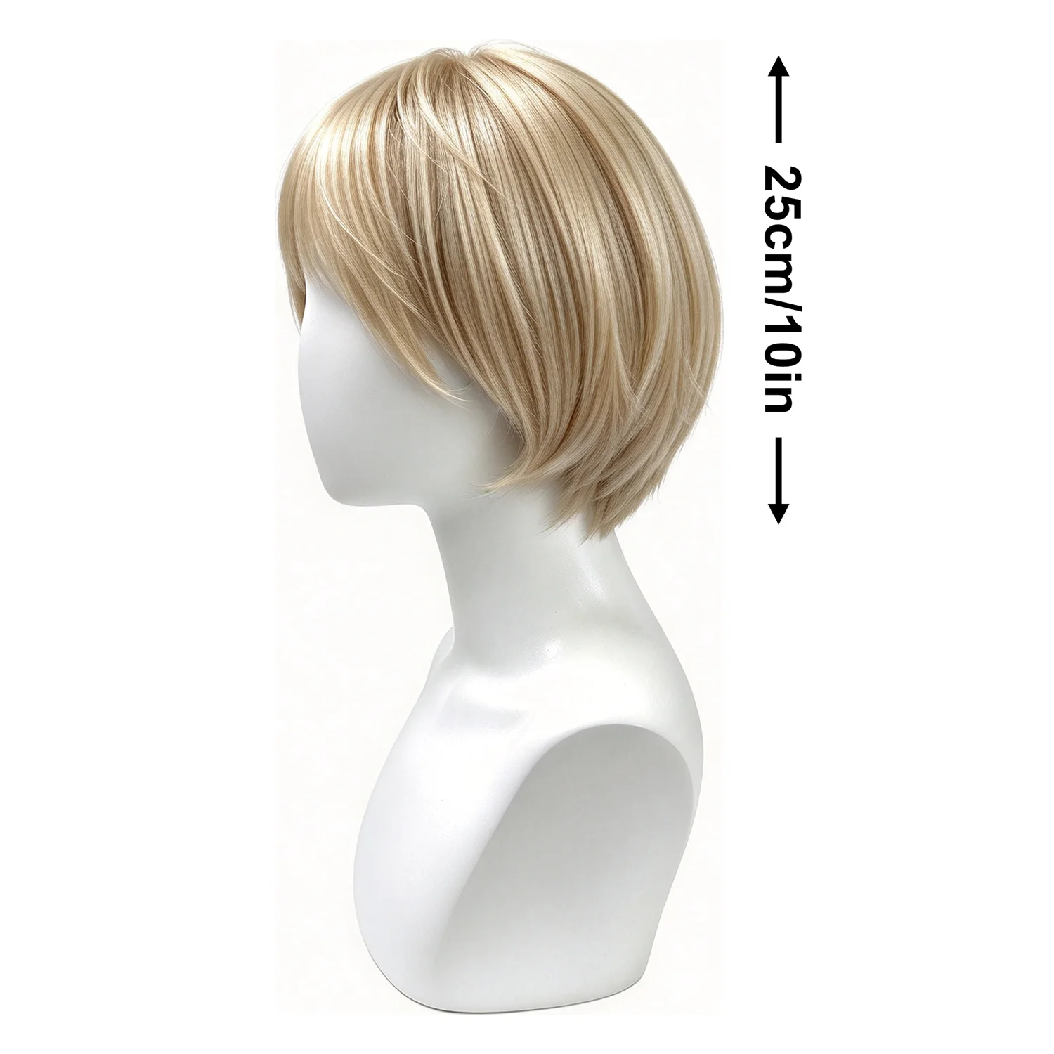 Short Layered Wig 10 Inch 27 Golden Blonde Heat Resistant Synthetic Wig For Men Daily Cosplay Party, Cosplay Party