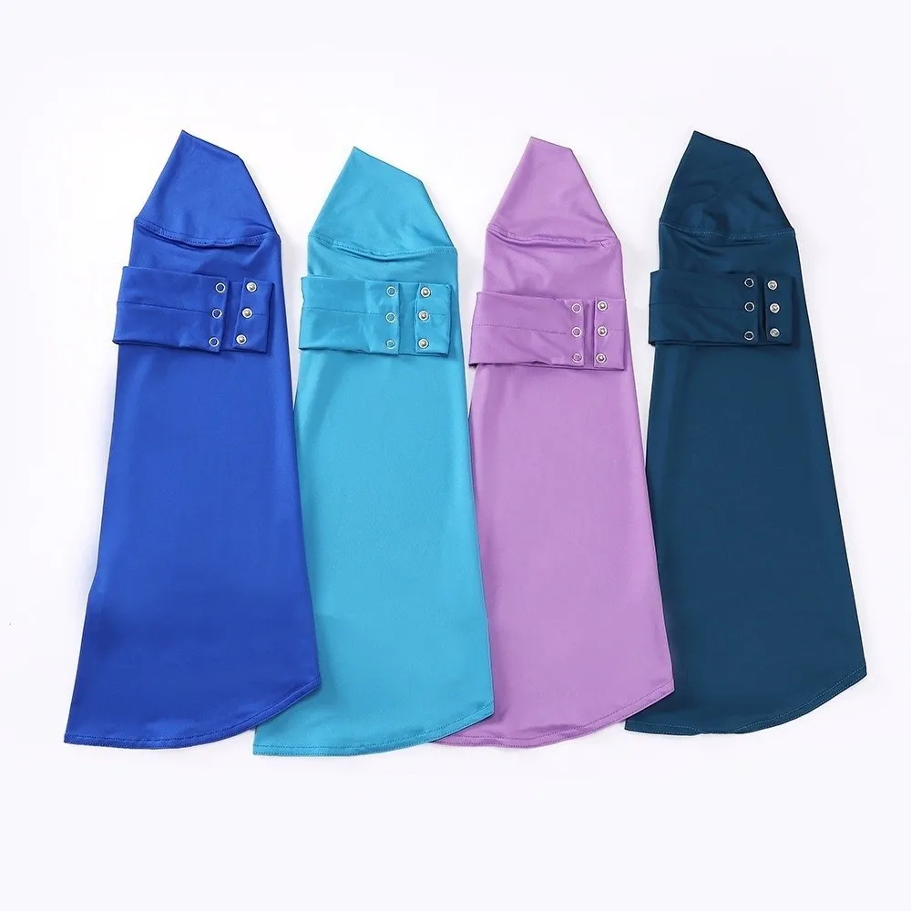 Retro Snap Fastener Ramadan Hijab Soft Elastic Women's Under Cap Breathable Solid Color Triangle Hair Scarf Ladies Hair Cover