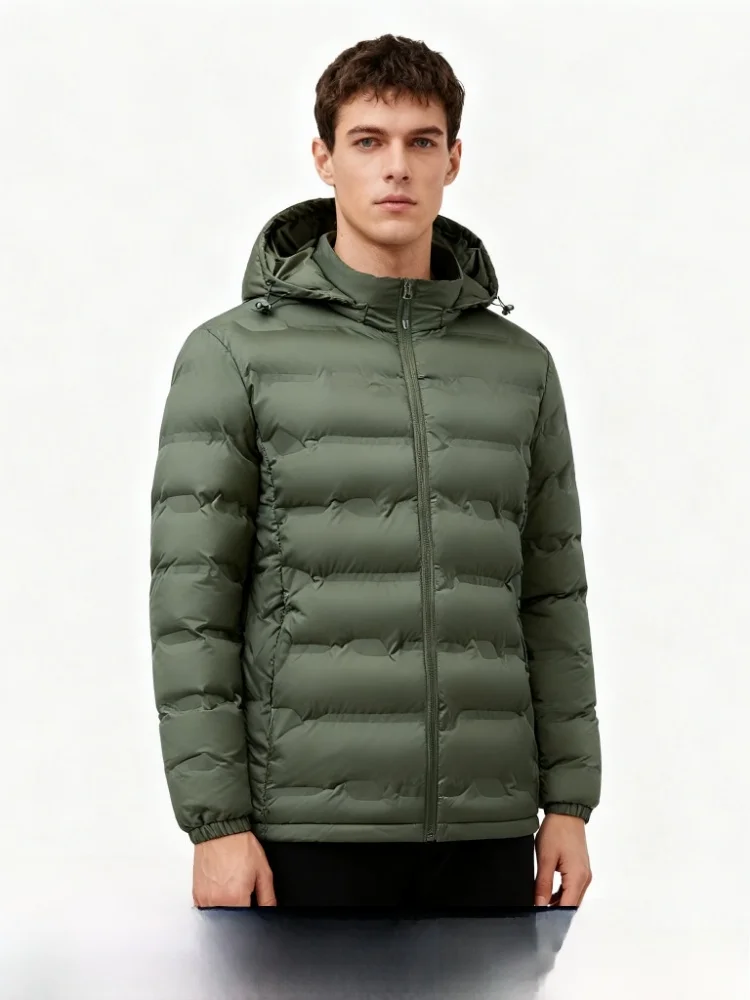 

Мужская теплая хлопковая куртка Aphene для активного отдыха со съемным капюшоном, приталенного кроя, повседневная, с длинными рукавами, молодежная, модная, однотонная