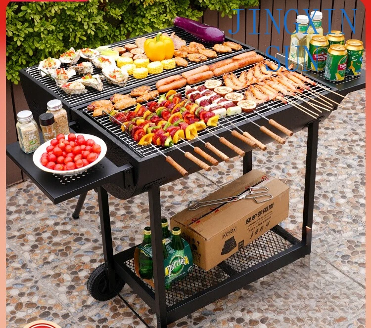 Garden Grill Outdoor Charcoal Braise Grill Household Smokeless Large Double Sided