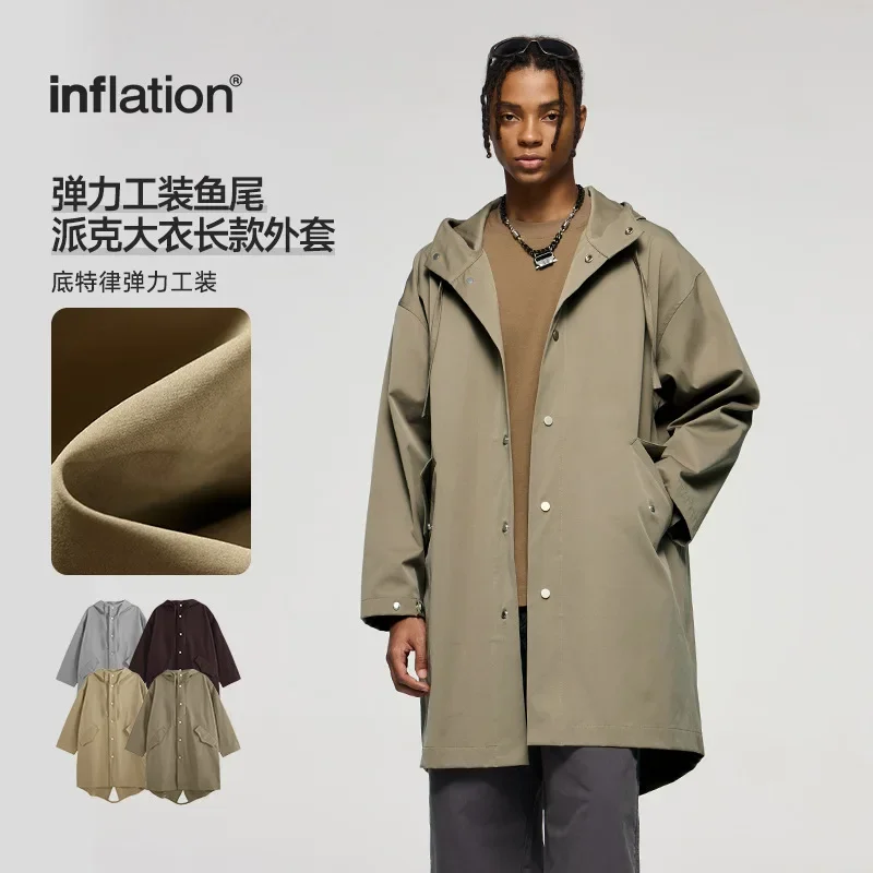 Trendy Men's Wool Coat with Elasticity and Loose Fit