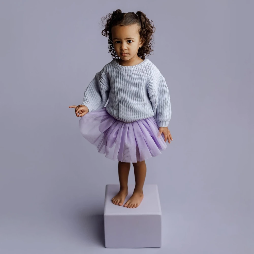 Toddler Girl Clothes Set Knit Sweater with Tulle Tutu Skirt Autumn Winter Kids Birthday Party Outfit Custom Name Embroidery