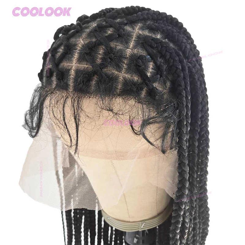 

Полный парик с перекрещивающейся косой, синтетические плетеные парики для женщин, 36 дюймов, парик с косой, полный кружевной плетеный парик