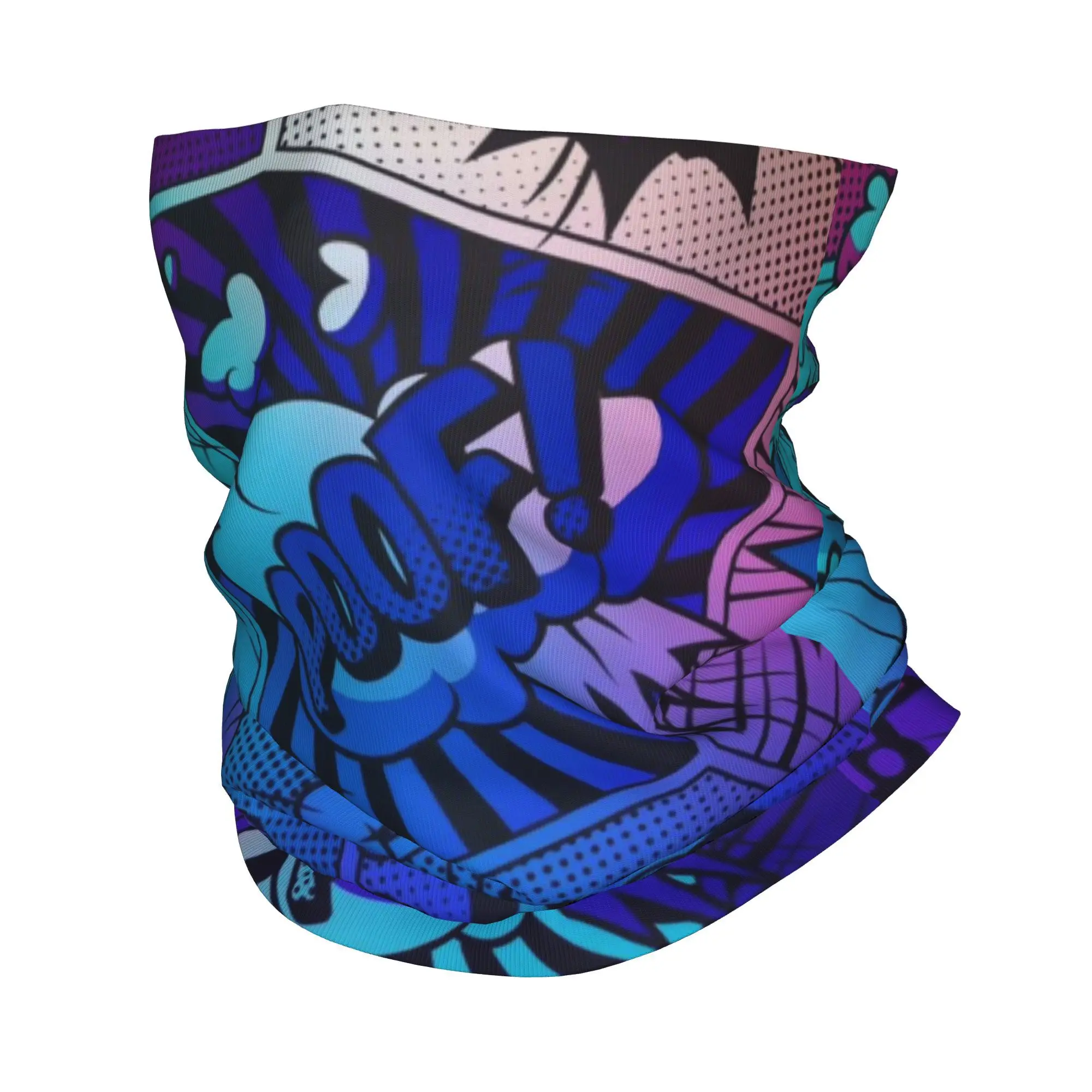 Custom Comic Book Neck Gaiter Men Women UV Face Shield Winter  Bandana Scarf for Ski