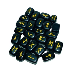 25Pcs Freedom Natural Obsidian Runes Stones Irregular Divination Agate Rune Fortune-telling Reiki Healing Gift Decor+Coin