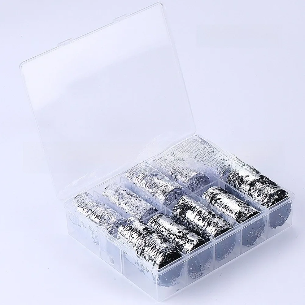 New 10Roll/Box Nail Sticker Decals Gold Silver Floral Chameleon 3D Mesh Line 3D Nail Art Decorations for DIY Design