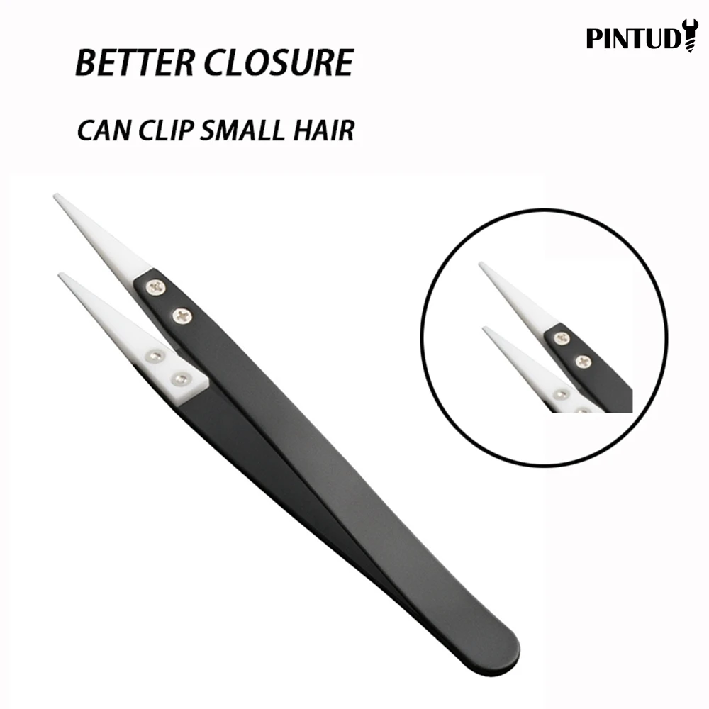 PINTUDY Ceramic Tweezers Electrician High Temperature Resistant Corrosion Resistant Anti Static Insulation Clip 2pcs