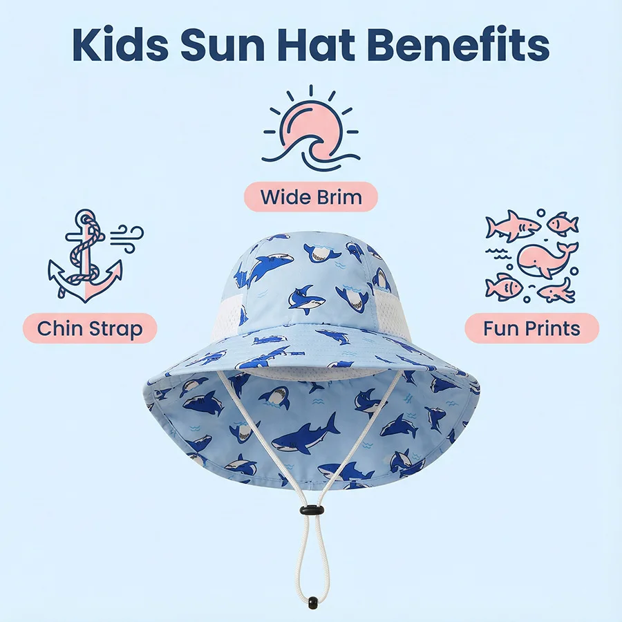 1-2 Jahre 3-5 Jahre 6-10 Jahre Kinder-Sonnenschutzhut 2026 Frühling/Sommer Leichter Bedruckter Fischerhut für Jungen und Mädchen Strand-Sonnenschutz S – Detail 22