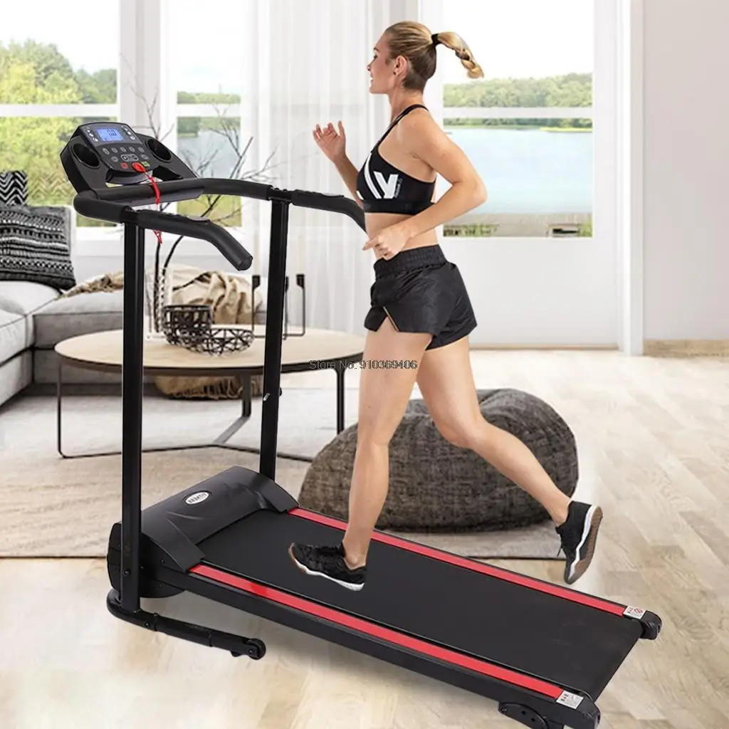 Home treadmill 1100W Folding Treadmill With Device Holder, Shock Absorption And Incline Fully folded Electric walking machine