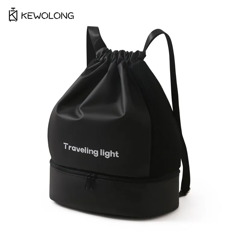 

Dry Wet Separate Swimming Backpack Gym Yoga Bag Drawstring Waterproof Beach Tote with Shoe Compartment