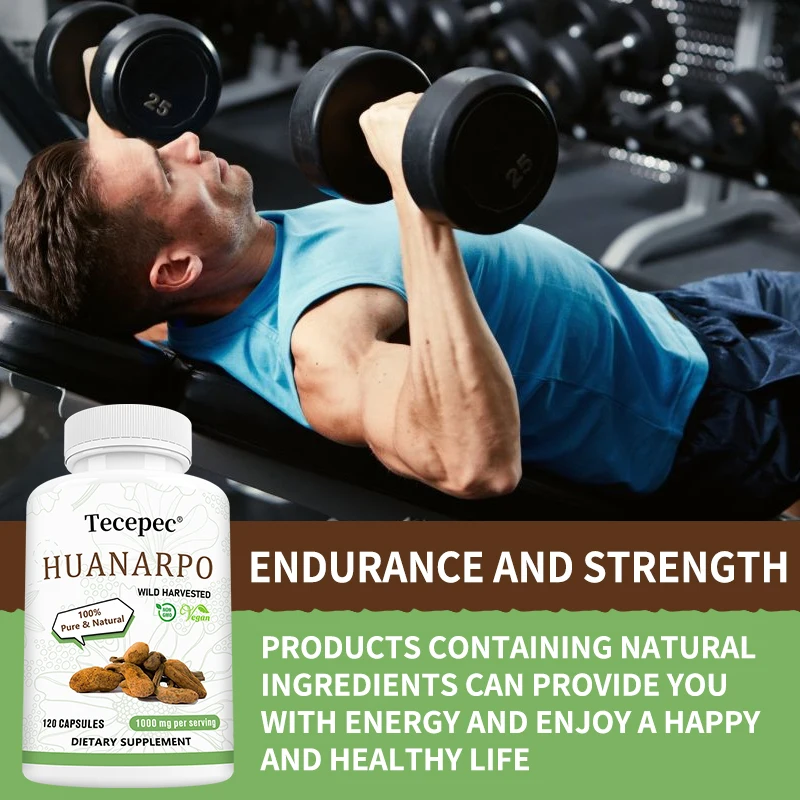 Capsules Huanarpo 1000 mg, 120 capsules végétaliennes, énergie naturelle, supplément d'endurance et de vitalité, soutient la santé masculine, sans OGM