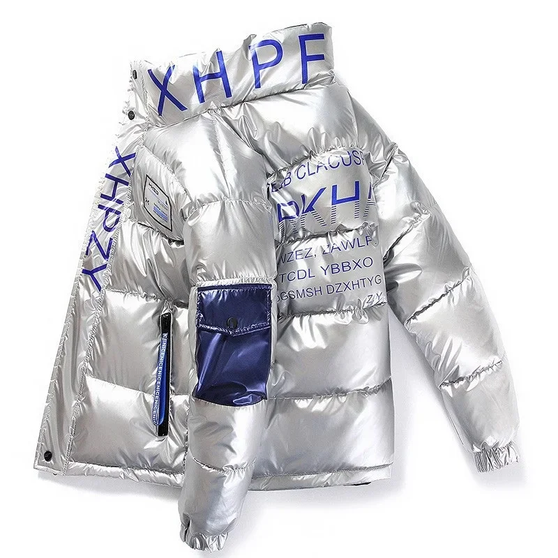 2024 neue Winter Parka Männer dicke warme Kapuzen jacke Trend Harajuku Streetwear Mantel männlich lässig Reiß verschluss Jacken wind dicht outwea