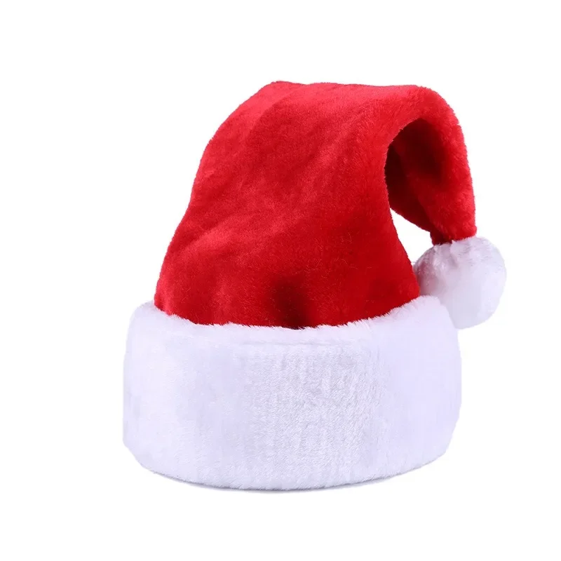 New High-end Santa Hat Thickened and Enlarged Adult Plush Canary Big Ball Santa Hat Ornaments Sold Well