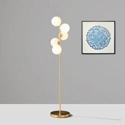 Nordic Simple LED Floor Lamps Glass Ball Standing Lamps Gold Light Living Room Bedroom Creative Art Home Decor Lighting Fixtures