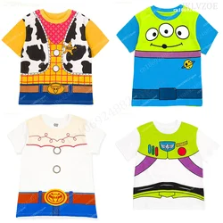 Toy Story Woody Buzz Lightyear Matching Family Cosplay T-Shirt Top Tee Family Clothes Costume Streetwear Men Women Boys Girls