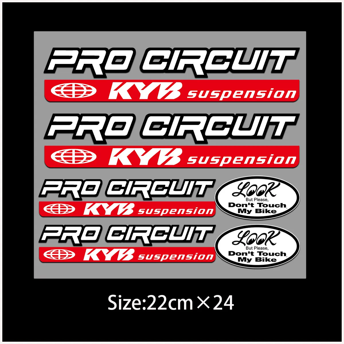 KYB Motorcycle Sticker Suspension Decal for Shock Absorber Fork Helmet Tank Fairing Waterproof Racing Vinyl