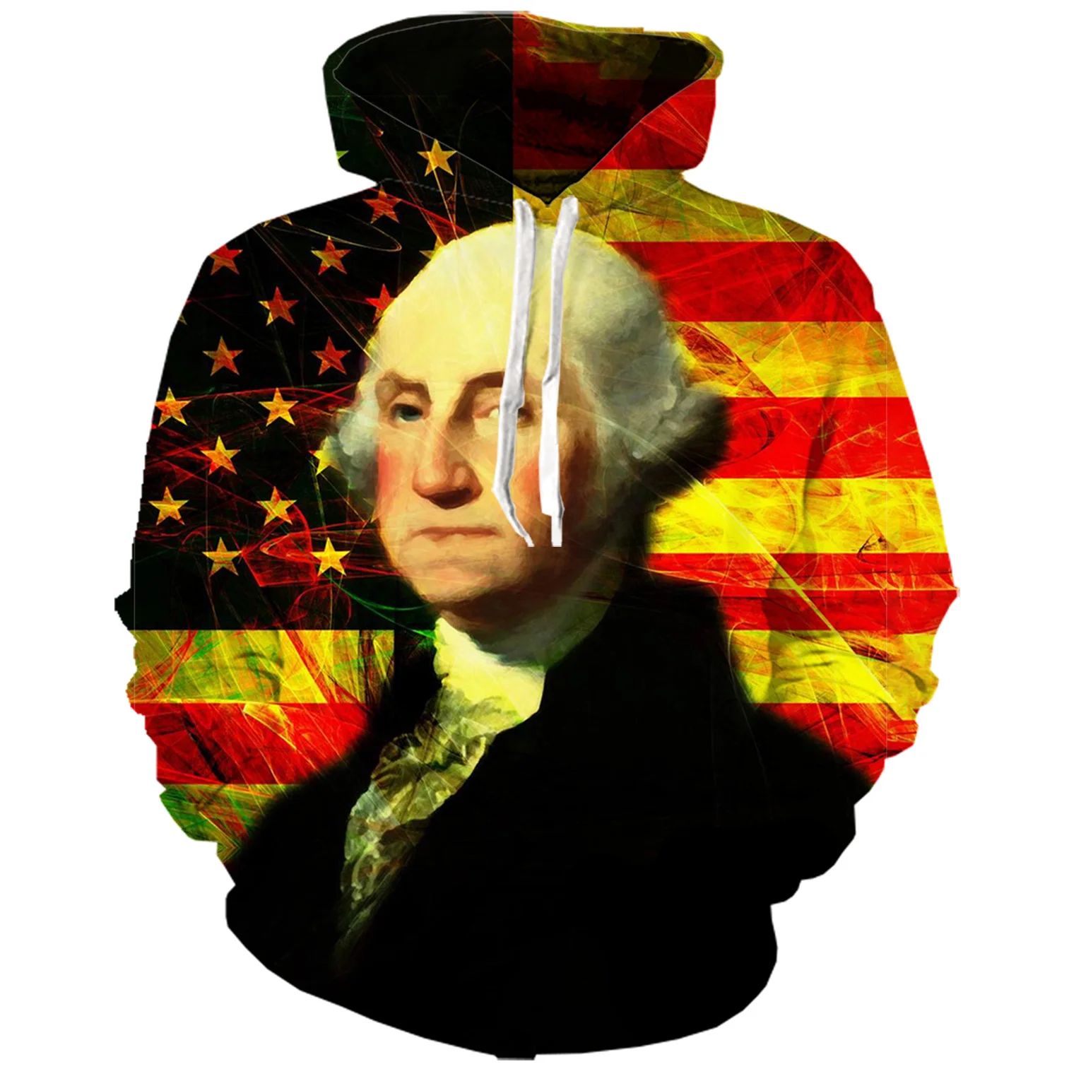 Newest Fashion Oversize 3D Printing George Washington Hoodies Men Women Boy Girl Kids Child Sweater Street Funny Sweatshirt