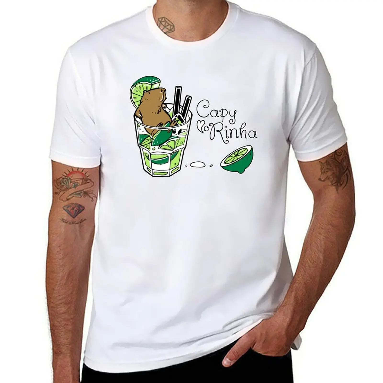 

Cabybara + Caipirinha = Capyrinha T-Shirt graphic t shirts for man cotton t shirt pack T-Shirt