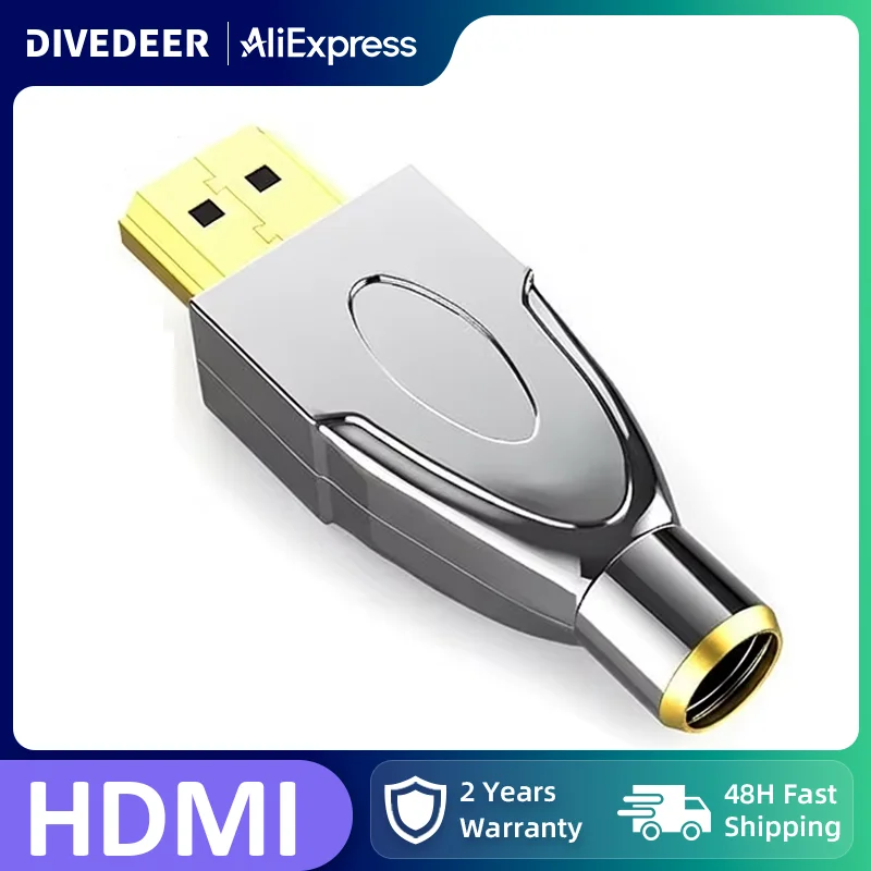 Разъем HDMI 2.0 DIVEDEER, 4K HD, для пайки, с металлическим корпусом, для ремонта и замены кабелей HDMI, соединительный адаптер