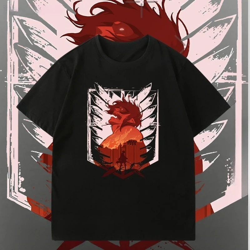 

Attack Giant Tide Brand Short Sleeve T-Shirt Men's and Women's Student Teen Summer Cotton Breathable Loose Casual Clothes