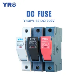 DC Fuse One Set 1P Holder 1000V High Voltage Solar PV 10*38mm 15A 20A 25A 32A fuse Photovoltaic System Protection Protector gpV