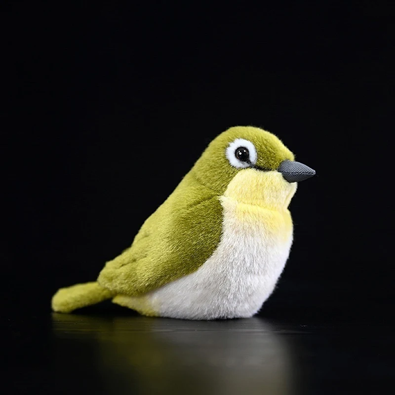 White-eye Birds Plush Toy Cute Sparrow Peluche Plushie Lifelike Stuffed Animals Soft Simulation Kawaii Doll For Kids Gift