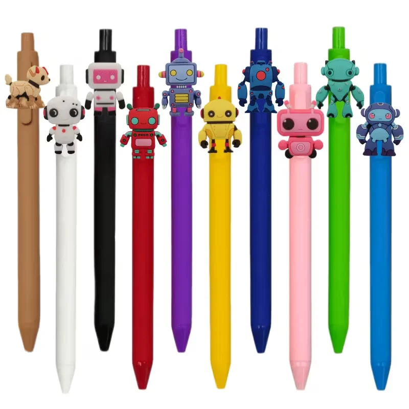 5/10pcs cute robot series press-action ballpoint pen, creative ballpoint pen, gift for robot enthusiasts, office supplies