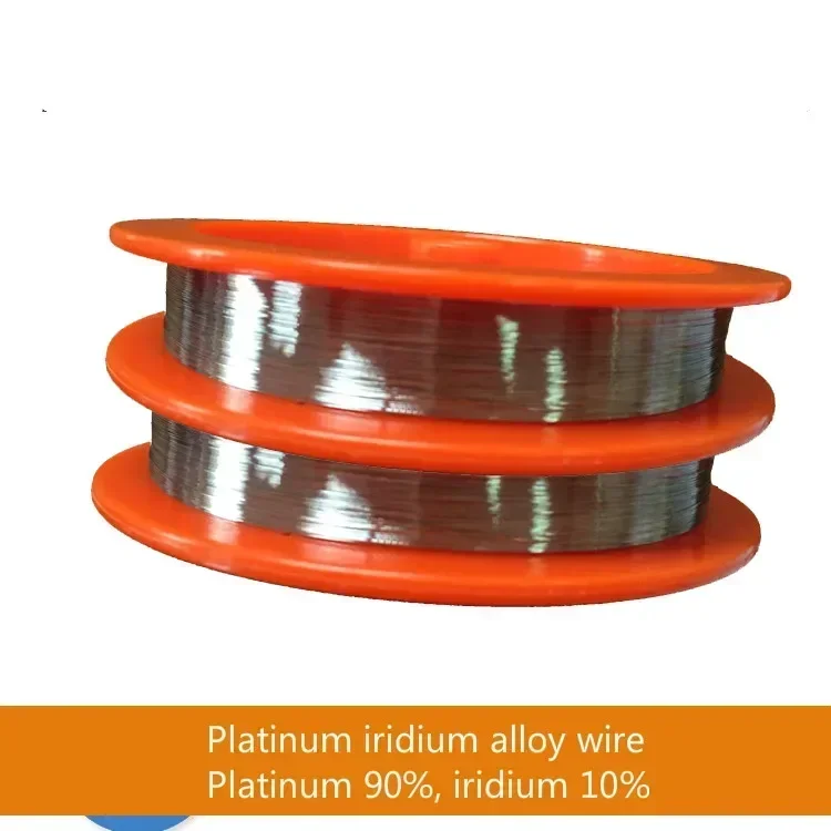 

Platinum iridium wire, platinum iridium alloy wire, PtIr10, platinum 90% iridium 10%, experimental electrode material.