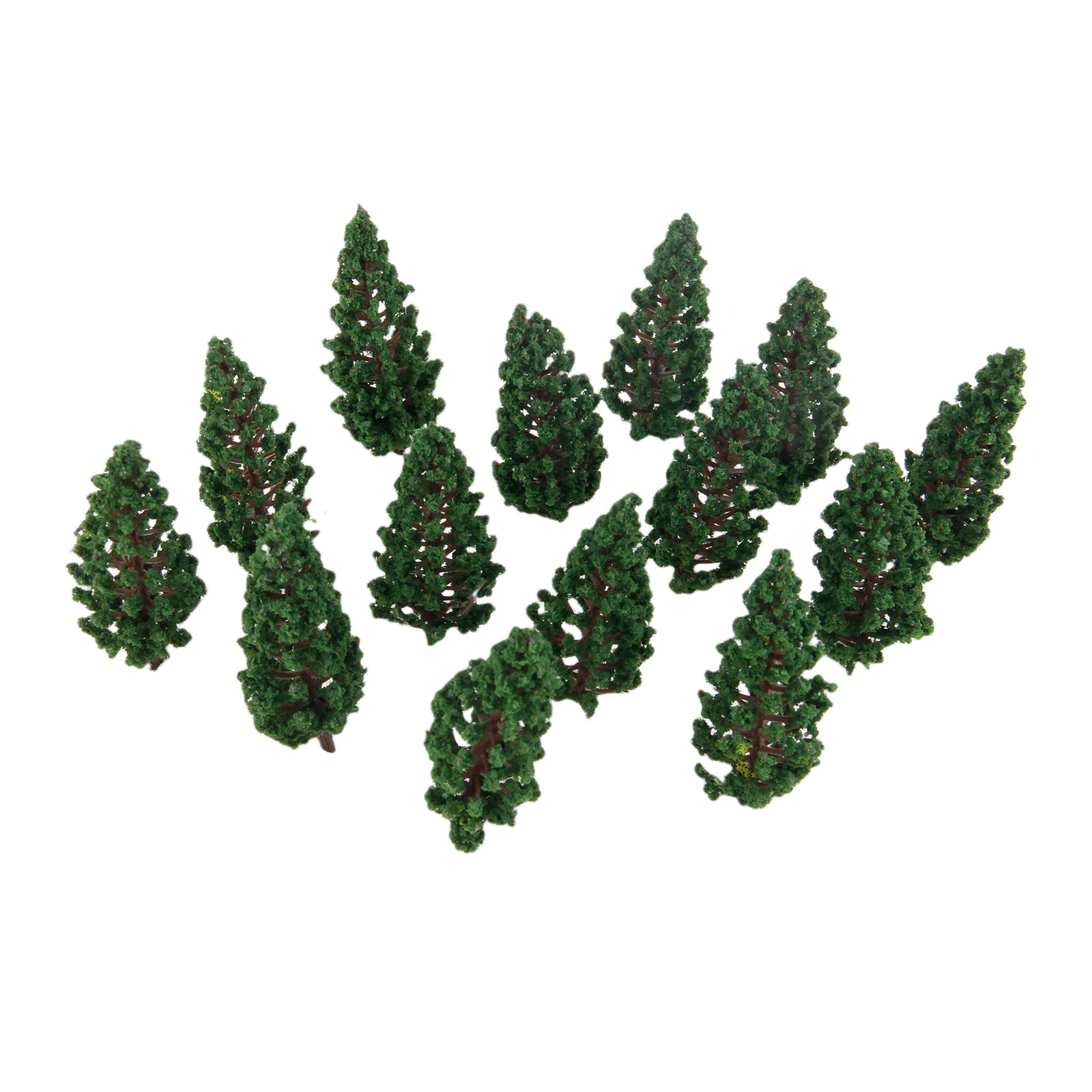 50pcs modèle en plastique arbres de pin échelle 78mm paysage Architectural parc chemin de fer paysage bâtiment aménagement Mini plante enfant jouet décor