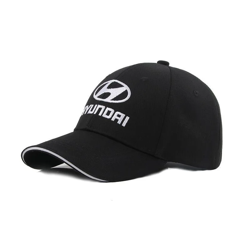 Algodão bordado Outdoor Headwear para homens e mulheres, Boné de beisebol de golfe, Hyundai Badge Racing Hat, Auto Acessórios Presente, Novo, 2024