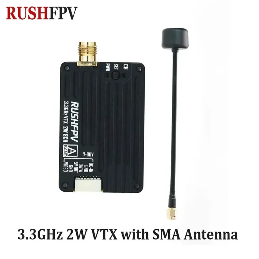 RUSHFPV 3,3GHz 2W VTX-zender SMA circulair gepolariseerde antenne voor FPV-drone met groot bereik