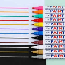 6 Pcs Colorful Permanent Paint Marker Pens Waterproof White Markers for Tire Tread Rubber Fabric Wet Look Paint Metal