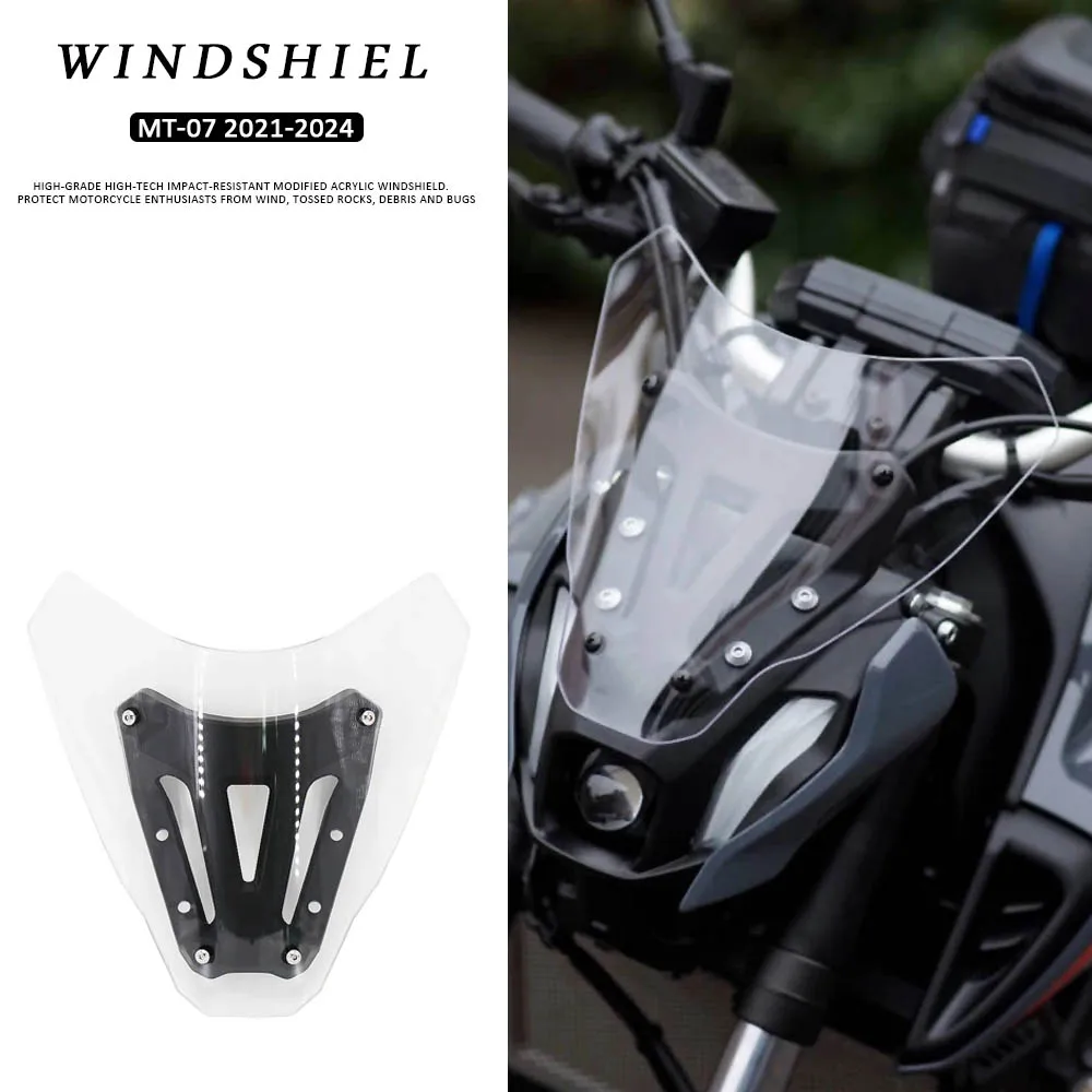 

For YAMAHA MT-07 FZ07 MT07 2024 2023 2022 2021 MT 07 Motorcycle Touring Sport WindScreen Windshield Visor Deflector