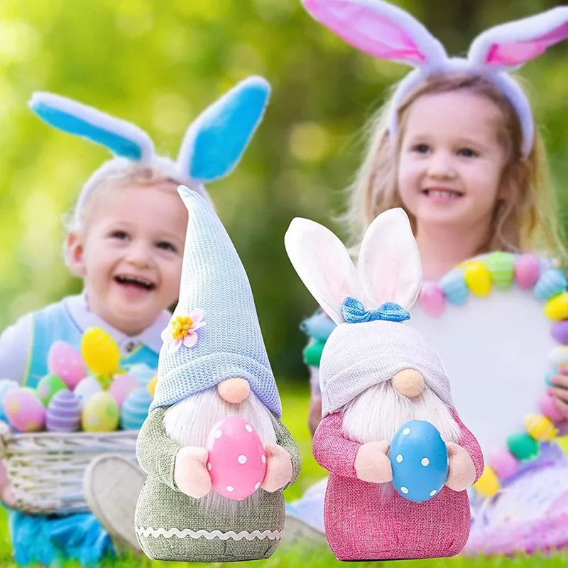 1pc Kids Easter Gifts Faceless Gnome Rabbit Dolls Bunny Carrot Dwarf Plush Doll Spring Easter Hanging Decoration For Home Decor