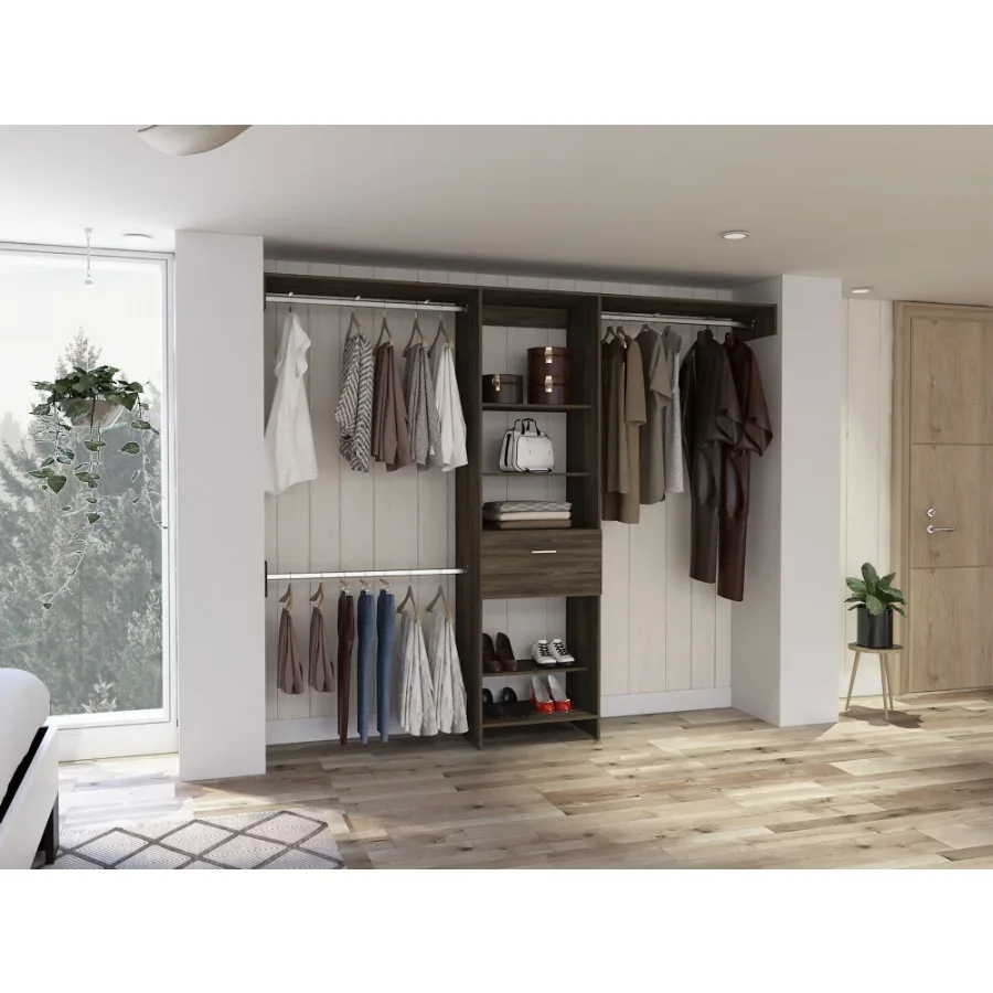 

Calveston 1Drawer 4Shelf Cabinet System Темный орех