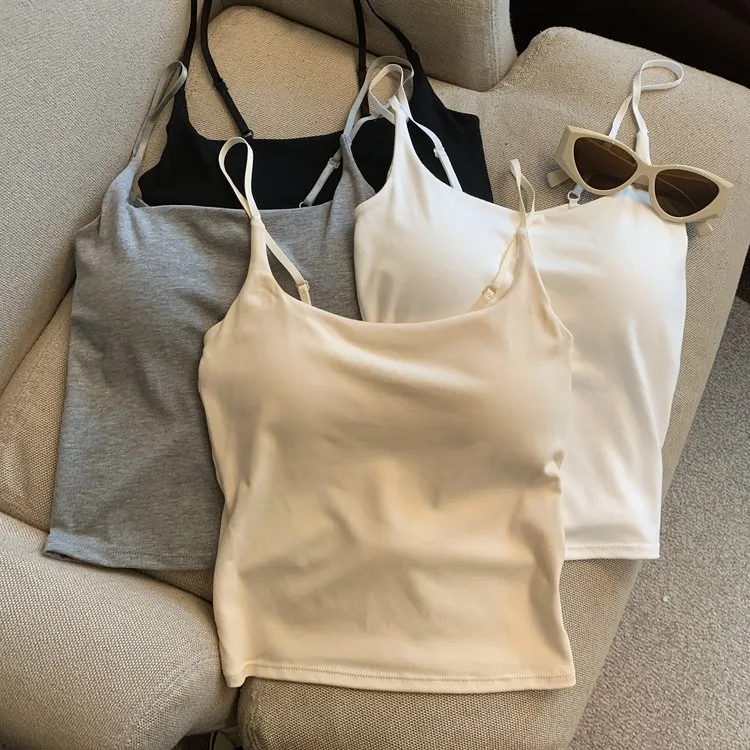 Sling Pure Cotton Beautiful Back Bra with Padded Outer Wear Bottoming Adjustable Shoulder Straps Tube Top