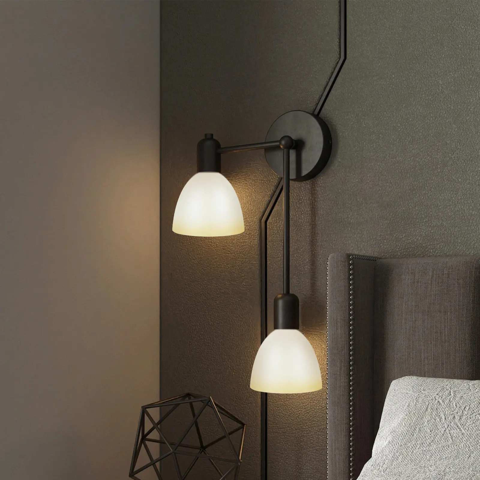 2Pcs Glass Lamp Shade Cover Cylinder Style Lampshade for Ceiling Pendant Lamp Softens Light Protects Eyes Modern Decorative