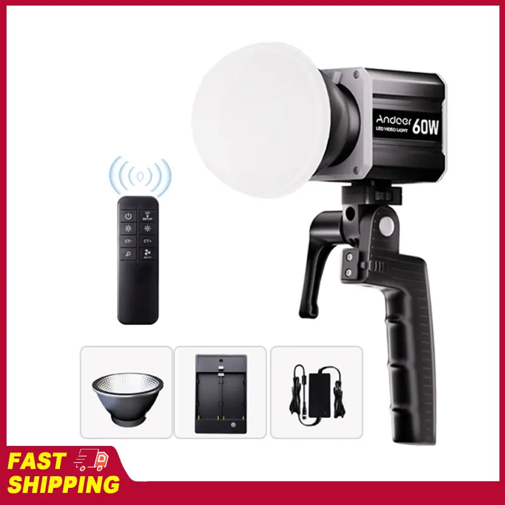 

Andoer 60W COB LED-светильник для фото- и видеосъемки, трехцветный, 2800K-6800K, для прямых трансляций, домашней студии, коммерческой фотографии, новинка