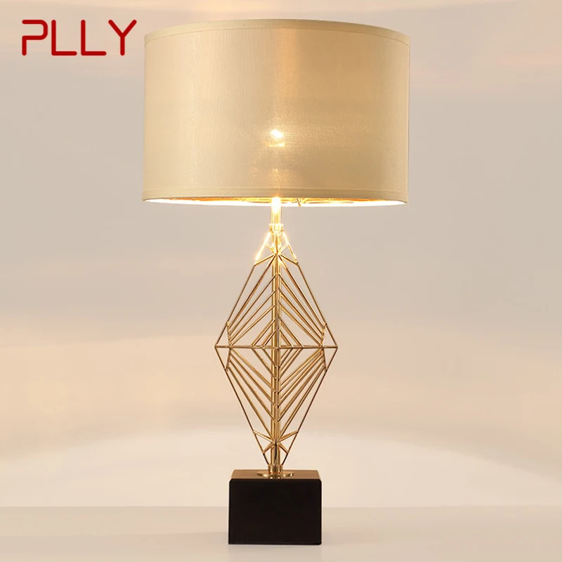 

PLLY Contemporary Golden Table Lamp Nordic Fashionable Living Room Bedroom Creative LED Hollow Out Decoration Desk Light